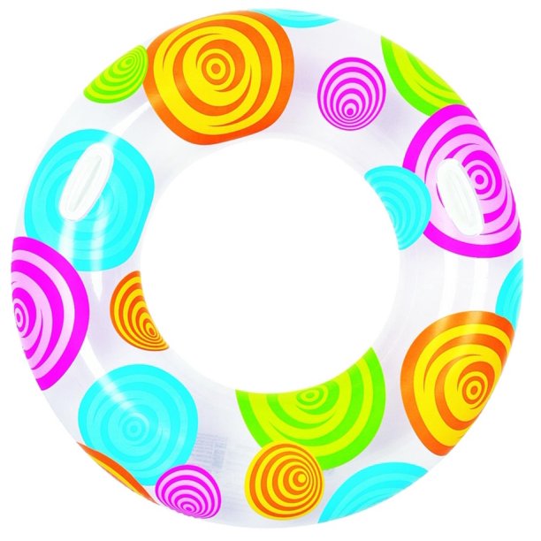 35" Circles and Swirls Fashion Inflatable Swimming Pool Inner Tube Ring