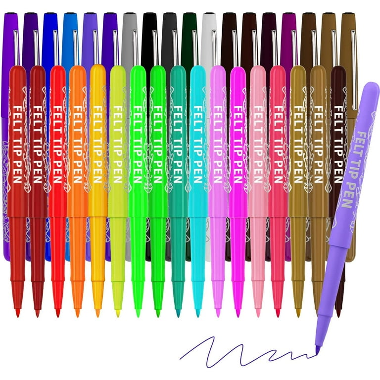 35 Colors Felt Tip Pens Premium Fine Point Colorful Felt Tip Markers For Journaling Note Taking Drawing. Colorful Felt Pen Art Supplies for School Office Walmart