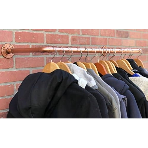 35" Copper Clothing Rack Steampunk Style Decor Garment Rack Industrial Pipe Rack Pipe Clothing Rack Industrial Rack Store Furniture$$Home Decor, Kitchen, & Other