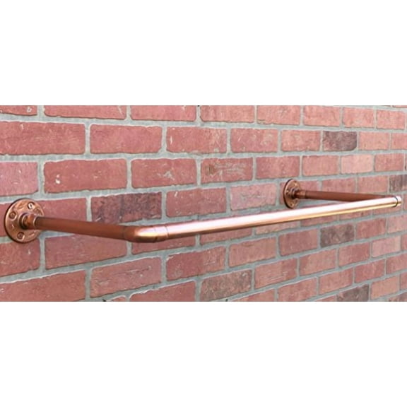 35" Copper Clothing Rack Steampunk Style Decor Garment Rack Industrial Pipe Rack Pipe Clothing Rack Industrial Rack Store Furniture