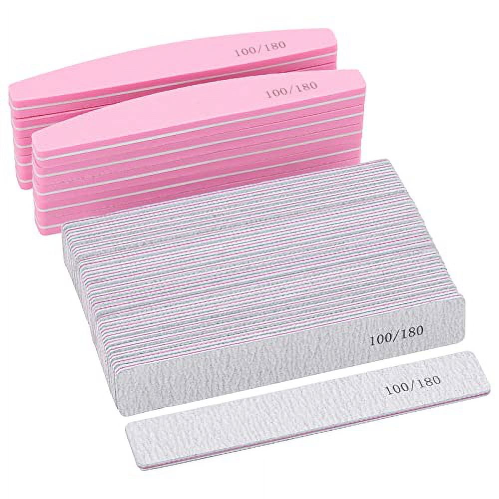 35 Count Nail Files and Buffers 100/180 Grits, Rectangle Nail Files ...