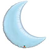 35" CRESCENT MOON - PEARL Light Blue Balloon  Large Shape Foil Mylar Balloon  Party Supplies Decorations Foil Mylar Balloon