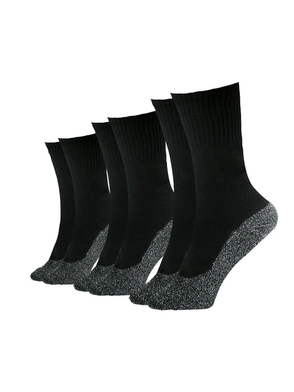 35 Degrees Ultimate Comfort Socks 3 Pairs in Black - Aluminized Fibers Supersoft Socks Large Size