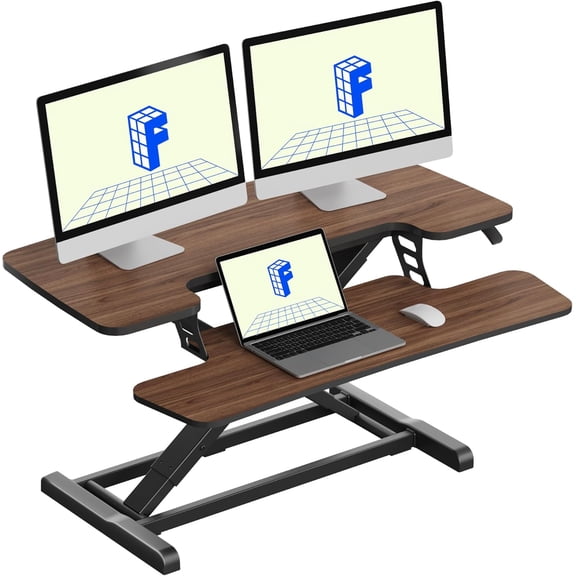 35" Dual Monitor Standing Desk Converter for Home Office