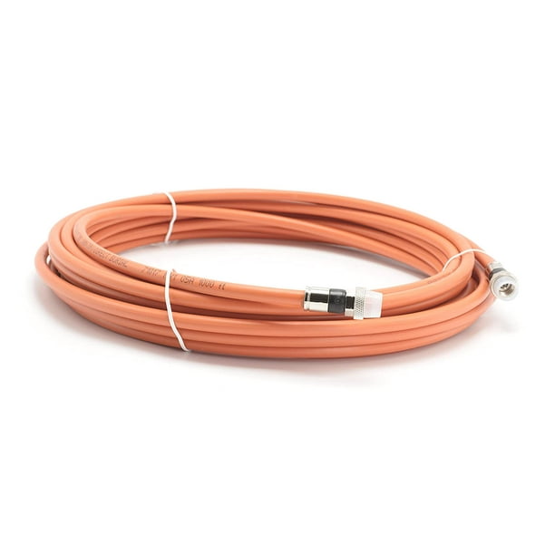 35 Feet (10.5 Meter) - Direct Burial Coaxial Cable 75 Ohm RF RG6 Coax Cable, with Rubber Boots - Outdoor Connectors - Orange - Solid Copper Core - Designed Waterproof and can Be Buried