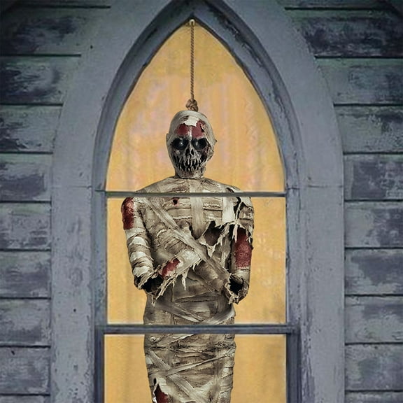 35" Floating Ghost Window Sticker - Peel & Stick Halloween Decal for Glass Doors, Mirrors & Windows (Gray PVC Static Cling Decor)