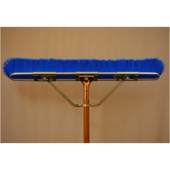 Bruske Floor Brush With Handle, 35 Inch, Blue - Brace Included - 35" Length
