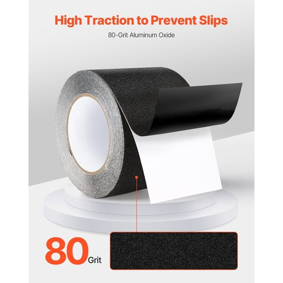 35 Foot Long Safety Grip Tape, 4 Inch Wide Anti-Slip Roll for Stair Steps, Ramps, and Decks, Abrasive Traction Surface