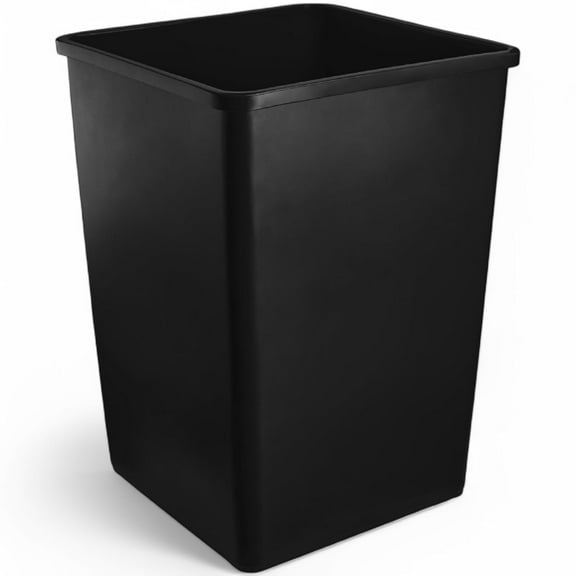 35 Gallon Black Square Trash Can, Plastic,  Use