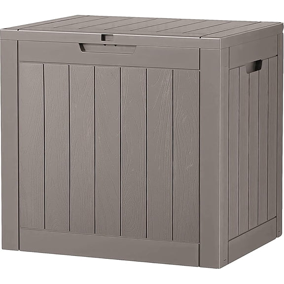 35 Gallon Outdoor Storage Box Waterproof, Outside Package Delivery Deck Boxes with Lockable Lid, Backyard Storage Bin For Garden Tools, Patio Cushions Accessories, Gray