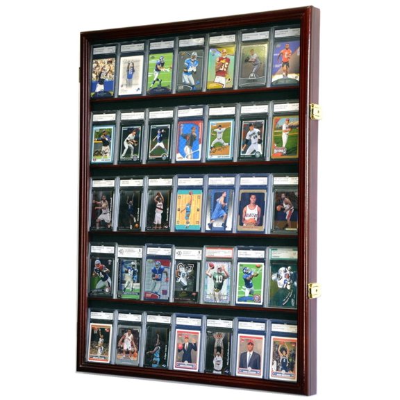 35 Graded Sport/Collectible Trading Card Display Case Cabinet