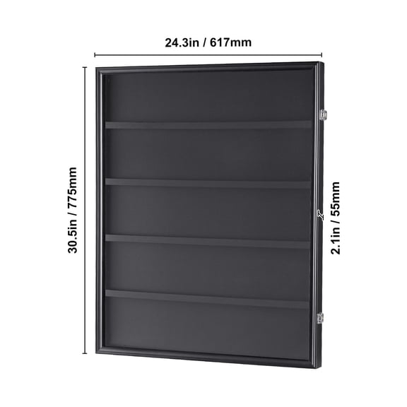 35 Graded Sports Card Display Case 24.3x30.5x2.1 in Baseball Card Display Frame with 98% UV Protection Clear View PC Glass Lockable Wall Cabinet for Football Basketball Hockey Trading Card