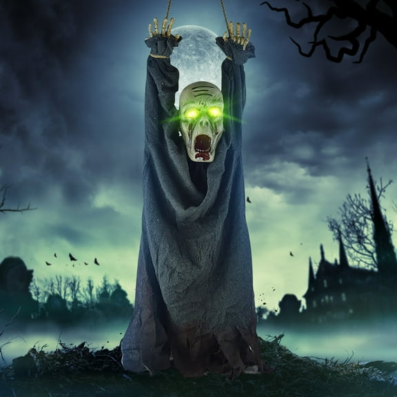 35” Halloween Decoration Outdoor Hanging Zombie for Haunted House Prop, Party Supplies Decor,Dark Gray