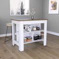 thumbnail image 1 of 35" High Kitchen Table with Storage Shelves / Ample Room for Stool and Prep, 1 of 5