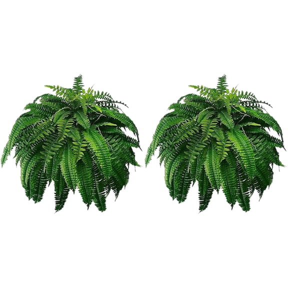35 Inch Artificial Fern , Large Boston Fern with Fronds for Outdoor Planter and Indoor Home Decor, Realistic Greenery for Garden Porch and Office, 21.65x5.91x2.76 Inch