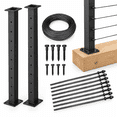 Stairs With Rope Railing 35 Inch Cable Railing Kit 2stainless Steel End With Wire Rope Level ...
