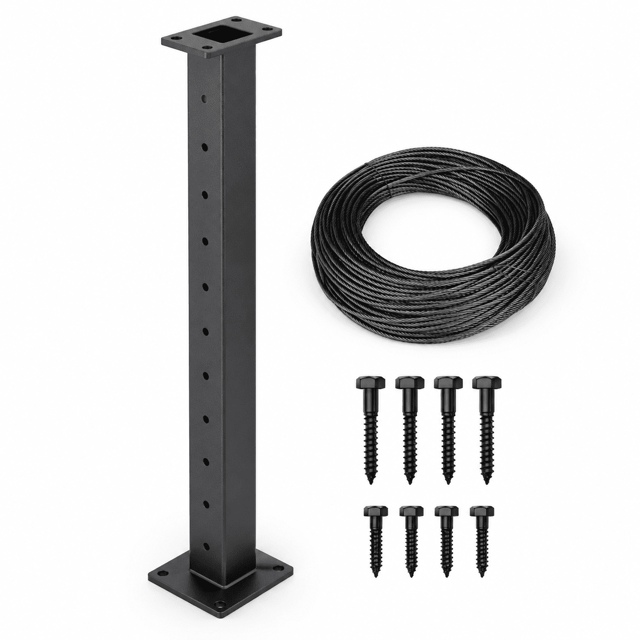 Stairs With Rope Railing 35 Inch Cable Railing Kit S Stainless Steel Intermediate With Wire Rope ...