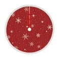 thumbnail image 1 of 35 Inch Christmas Tree Skirt – Red Cloth Snowflake Tree Bottom Cover, Round Xmas Tree Base Decoration for Holiday Party, Home, Wedding & Festive Décor, 1 of 5