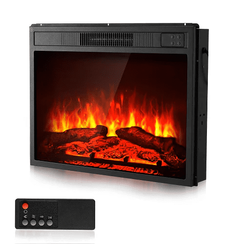 35 Inch Electric Fireplace Insert Wall-Mounted Recessed Heater 750W/1500W with Remote Control