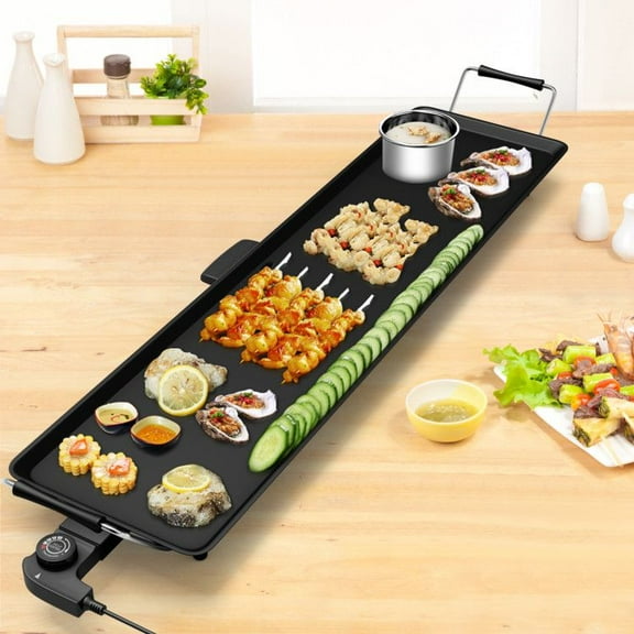 35 Inch Electric Griddle with Adjustable Temperature Black