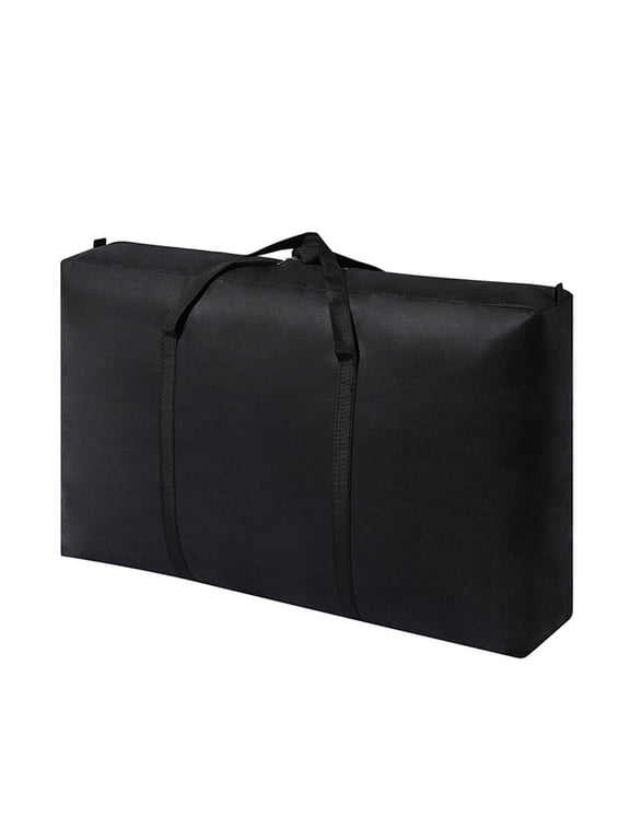 35 Inch Extra Large Zippered Duffel Bag for Travel Camping Sports Equipment Storage, Waterproof Foldable Luggage Bag with Handles (Black) 35.43x10.63x19.69"