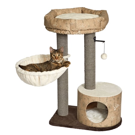 35-Inch Feline Nuvo "Cove" Fashionable Cat Tree & Cat Condo with Removable Lounging Cat Bed