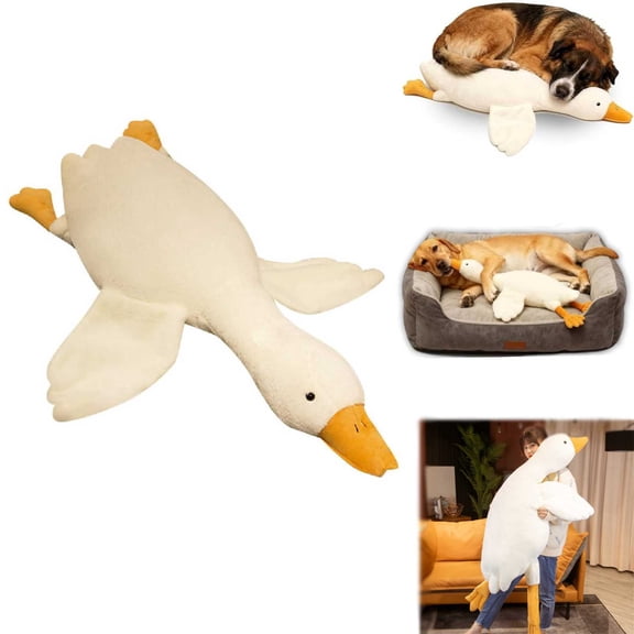 35 Inch Large Plush White Duck Dog Toys Realistic Goose, 2026 Durable Duck Dog Toy for Medium & Large Dogs Interactive Chew, Pet Companion Supplies for Indoor Outdoor (1 PCS)