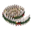 thumbnail image 1 of 35 Inch Mini Christmas Village Accessories Christmas Village Fence ,Christmas Ornaments Decor Xmas Miniature Wood Decorative Garden Picket Fence With Led Light Dollhouse Landscape,White2, 1 of 7