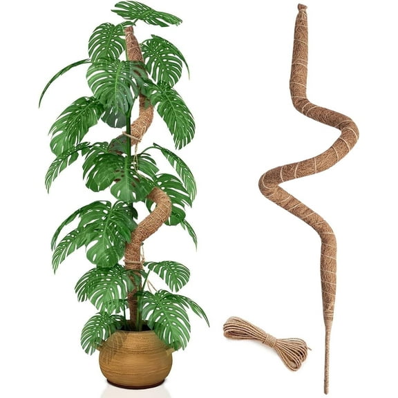 35 Inch Moss Pole for Plants, Bendable Moss Pole for Plants Monstera, Tall Moss Poles for Climbing Plants Indoor, LargeSupport, Garden Trellis Stick Stakes