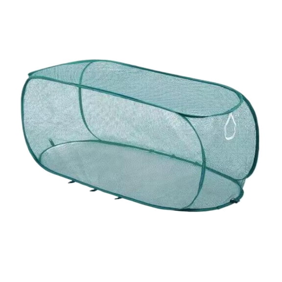 35-Inch Pop Up Plant Netting Tunnel, Robust Shading Mesh Raised Garden Bed Cover, Sturdy Resilient Crop Protector Cloche with 8 Metal Ground Stakes