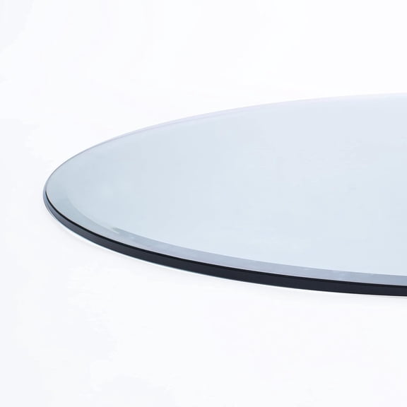 35" Inch Round 1/2" Thick Clear Glass Table Top with Beveled Edge and Tempered Glass, Replacement Glass Table Top, Great for Dining Tables, end Tables, and Outdoor Patio Table Tops or Table