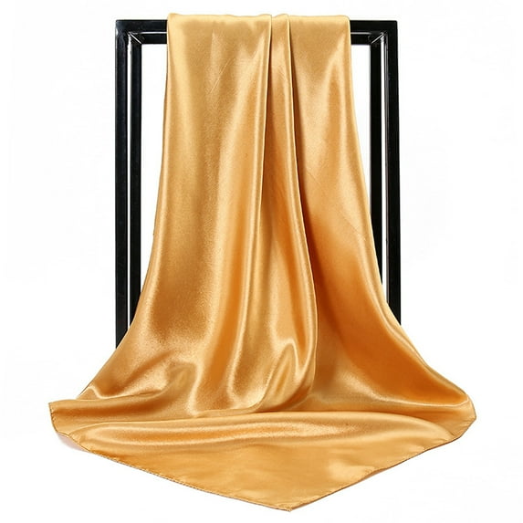 35 Inch Satin Head Scarves Large Vintage Square Scarf Silk Feeling Satin Hair Wrapping Scarves for Women Girls-Ginger