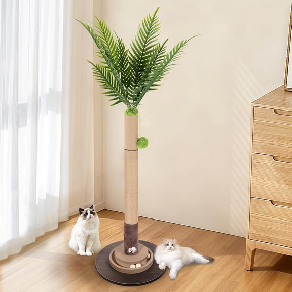 , 35 Inch Tall  Scratcher  Tree Tower with  Ball for Indoor Cats ,Areca Palm,Sisal Rope Kitten Scratch with Interactive