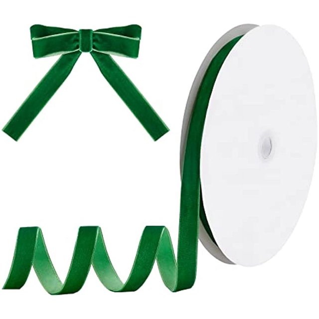 35 Inch Wide Dark Green Velvet Ribbons 25 Yards Single Face Velvet ...