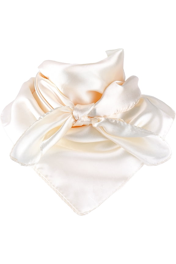 35 Inch Wild Rag Cowboy Scarf Solid Color Neck Scarf Pure Cowboy Bandanas Large Square Neckerchief Silk Feel Chiff Yellow