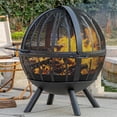 thumbnail image 1 of 35 Inch Wood Burning Fire Pit with BBQ Grill, Heavy Duty Fire Pits Ball for Outside with Spark Screen & Removable Ash Pan, Outdoor firepit & Fireplace for Bonfire in Garden, Yard, 1 of 7