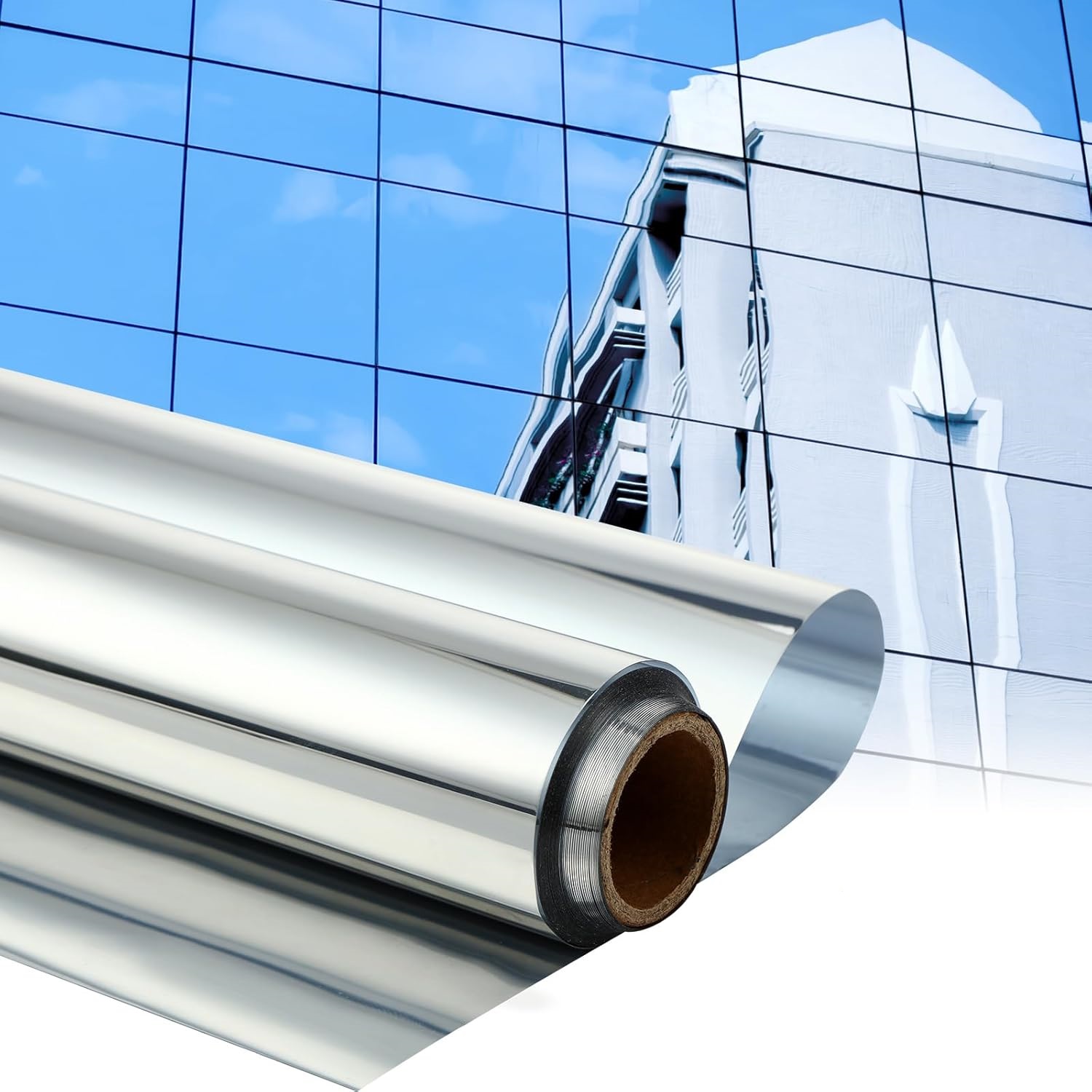 35 Inch X 7 Ft One Way Mirror Tint Window Film Daytime Reflective 