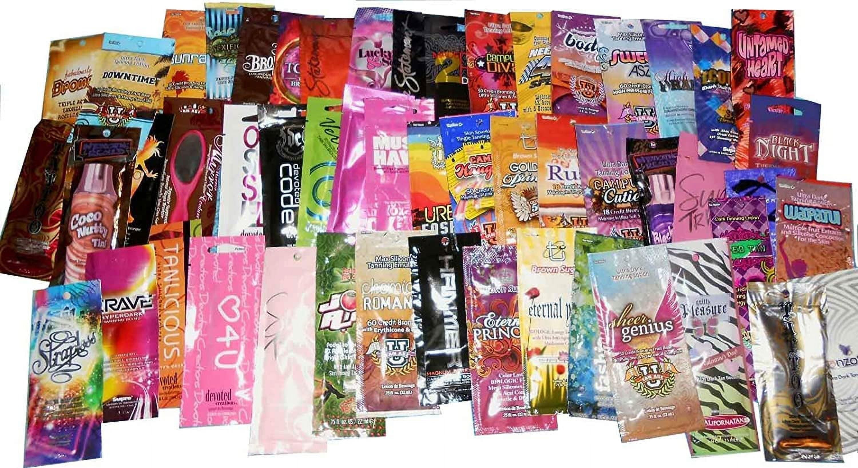 35 Indoor Sun Tan Tanning Bed Sample Packs Packages Suntan Bronzers ect