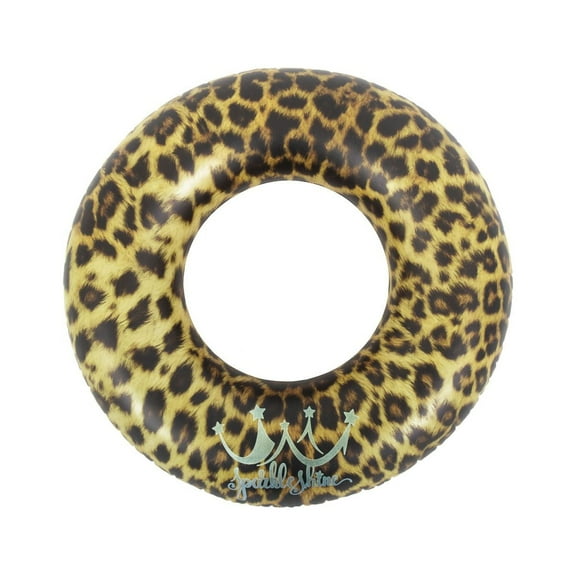 Pool Central Inflatable Leopard Print Swimming Pool Inner Tube - 35"