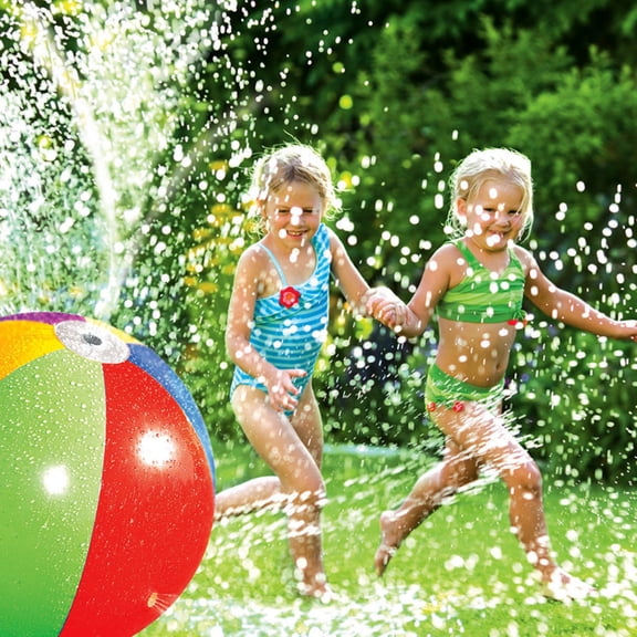 Swim Central Inflatable 6-Panel Splash and Spray Sprinkler Ball - 35"