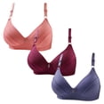 thumbnail image 1 of Joau 3 Pack Women's Wireless T-Shirt Bra Back Smoothing Minimizer Bra Full Coverage Push Up Everyday Bras Comfort Lightly Lined Bralettes, 1 of 4