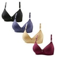 thumbnail image 1 of Joau 4 Pack Women's Wireless Everyday Bra Lightly Lined Comfort Bra Light Lift and Support Wirefree Push Up Bra Full Coverage T-Shirt Bra, 1 of 4