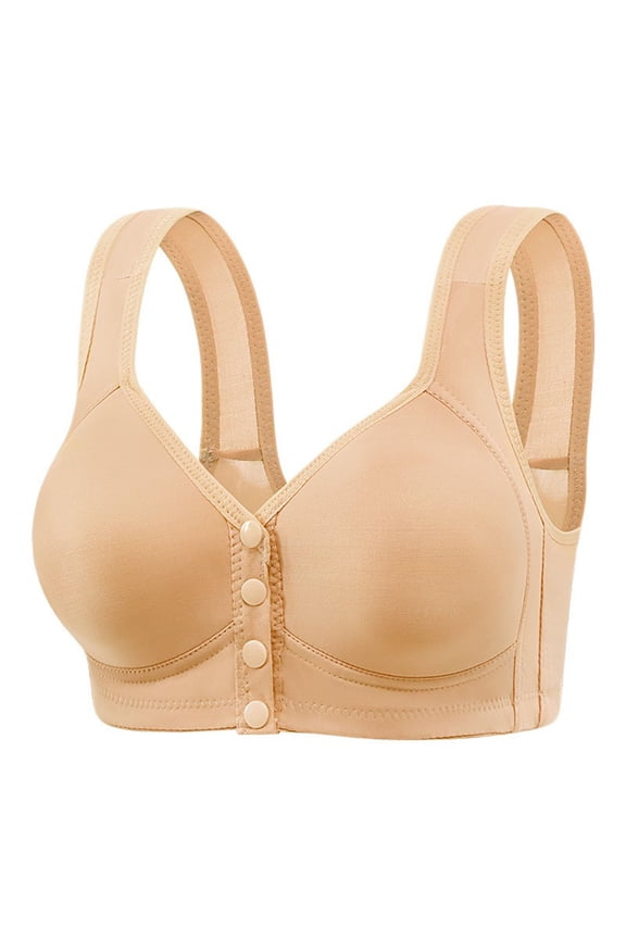 Wireless Front Closure Bra for Women Post Surgery Compression Bra Comfort Seamless Wirefree Push Up Bra Mastectomy Bra Everyday Bras