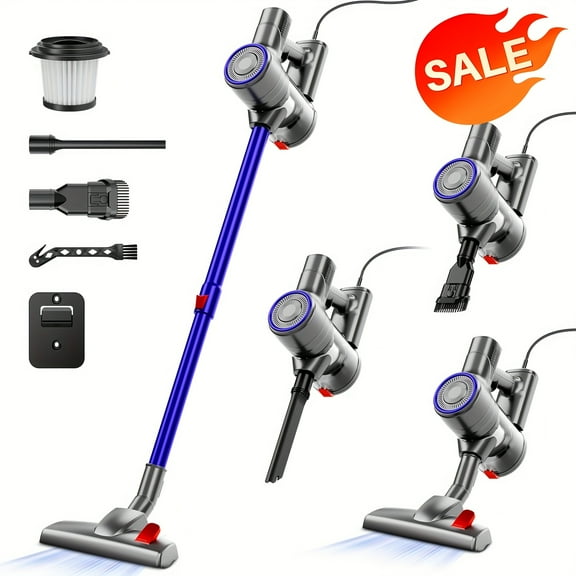 35 Kpa Cordless Stick Vacuum Cleaner - 8in 1 Lightweight Stick Vacuum with 40min Runtime, Powerful Suction, Rechargeable, Portable Cordless Vacuum for Carpet, Hard Floor, Pet Hair, Car