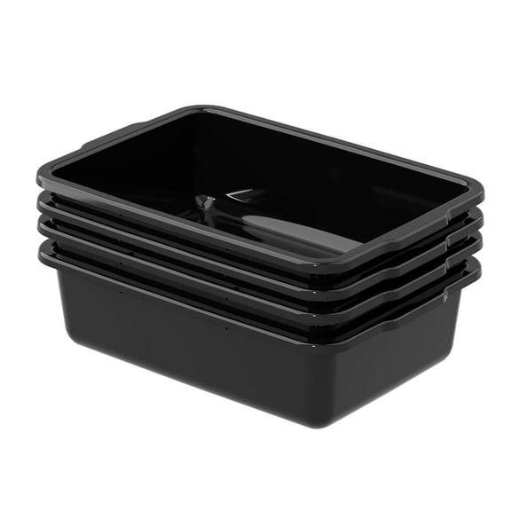 35 L Bus Tubs Box/Tote Box, Plastic Utility Basin Tub, Black, 4-Pack