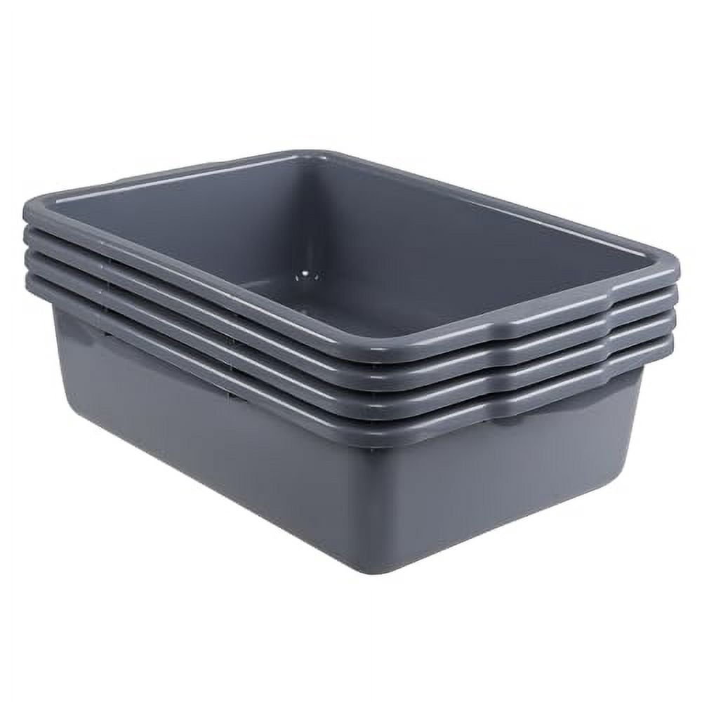 35 L Plastic Commercial Bus Tub, Gray Plastic Large Bus Box, 4 Packs ...