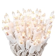 612 Vermont 35 LED Clear Christmas Lights on White Wire Cord, UL Approved For Indoor and Outdoor Use, 8.5 Lighted Length, 9.8  Total Length Pack of 2