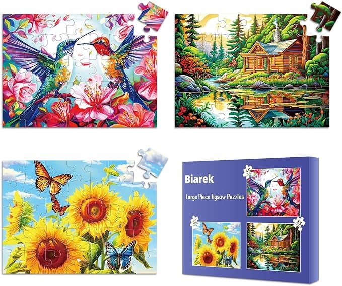 35 Large Piece Puzzles for Seniors Wooden Puzzle Dementia Alzheimer's