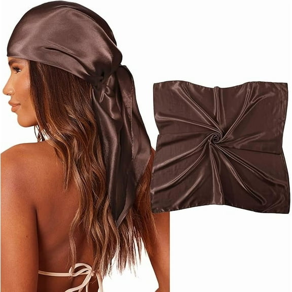 35" Large Square Satin Head Scarf - Silk Hair Scarf Square Hair Bandanas Large Scarf Sleeping Head Wraps for Women