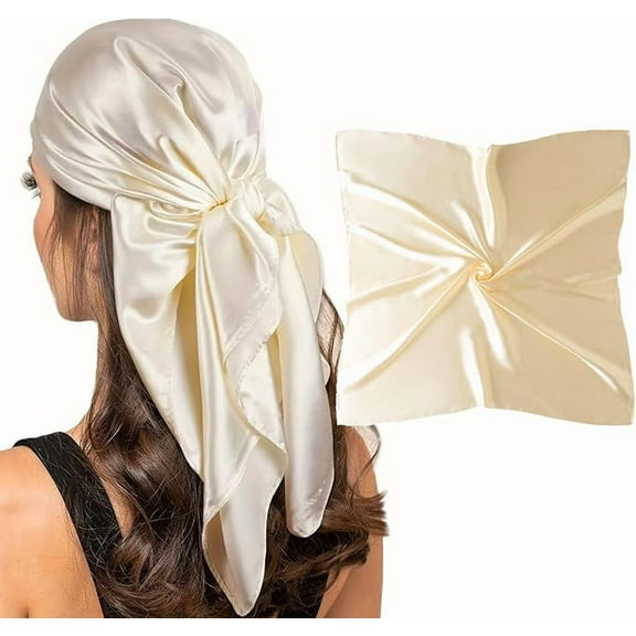 35" Large Square Satin Head Scarf - Silk Hair Scarf Square Hair Bandanas Large Scarf Sleeping Head Wraps for Women